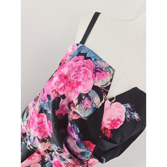 City Chic Romantic Rose Floral Strapless Faux Wrap Hi Low Maxi Dress 22 XL NEW - Picture 8 of 14